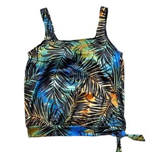 Swimsuits for All Swimsuit Tankini Top Blousy Blouson Tropical Swimsuit 18